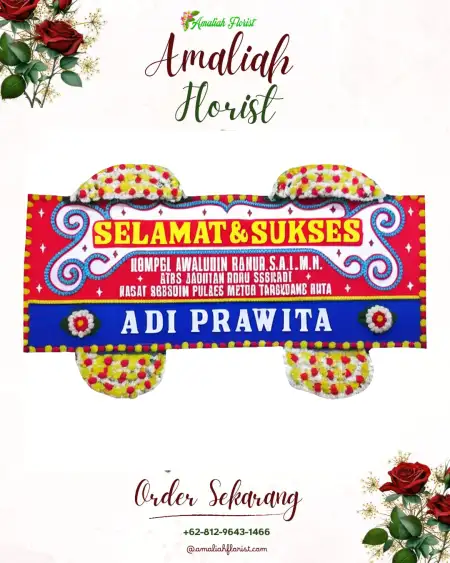 Papan Bunga Ucapan Selamat demang lebar daun